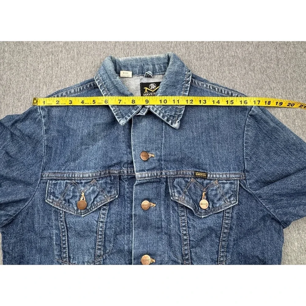 Maverick Blue Bell Denim Jean Trucker Jacket Size 38‎ USA Vintage Vtg Button